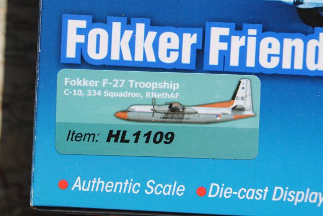 Hobby Master HL1109 Fokker F-27 Troopship C-10 No.334 Squadron Klu